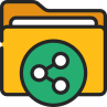 icone dossier. Repr&eacute;sente un dossier avec le symbole du partage 